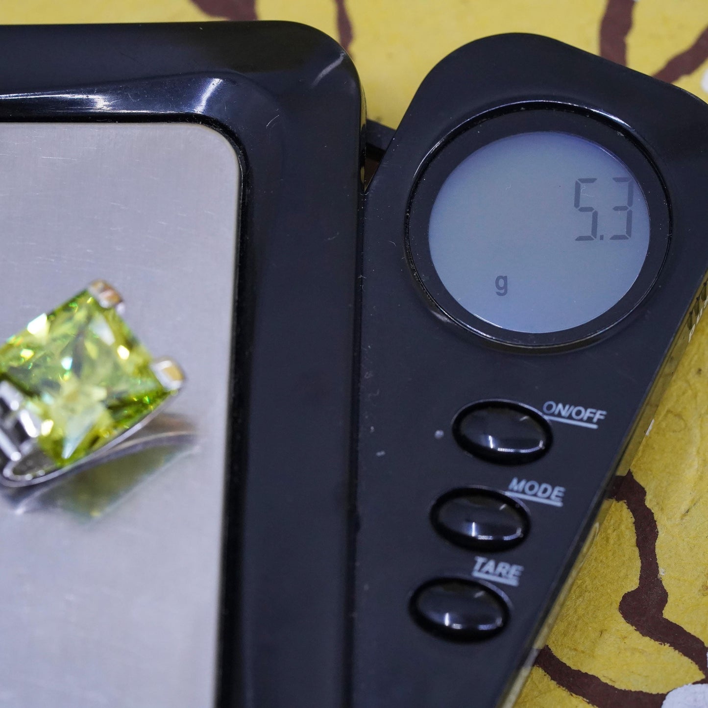 Vintage Sterling 925 silver handmade charm pendant with square peridot