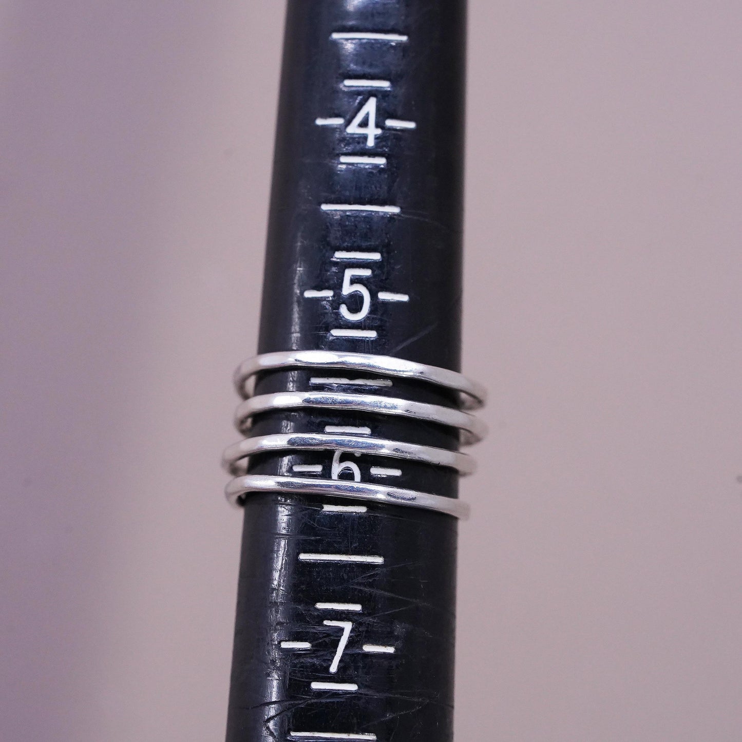 Size 5.5, vintage sterling silver ring, solid 925 silver wired wide band