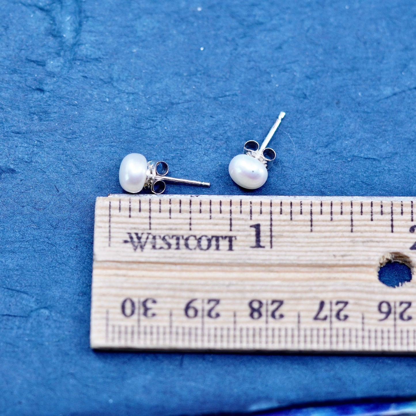 5mm, Sterling 925 silver with freshwater pearl studs earrings
