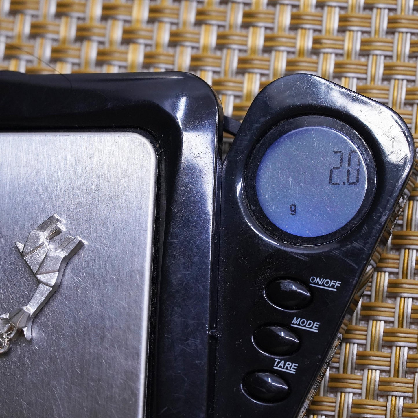 Vintage Sterling silver Handmade pendant, 925 origami giraffe charm