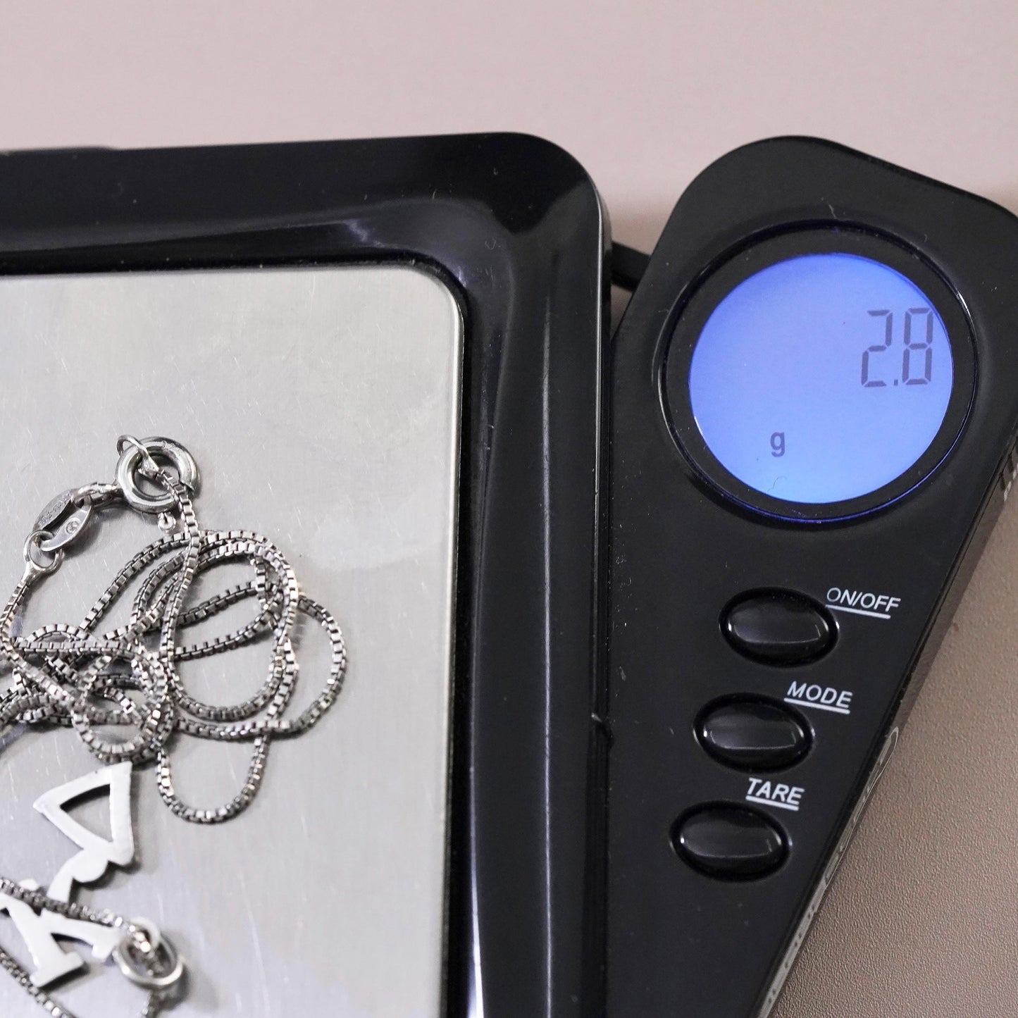 18", Sterling silver necklace, 925 box chain Greek letter Kappa Delta pendant