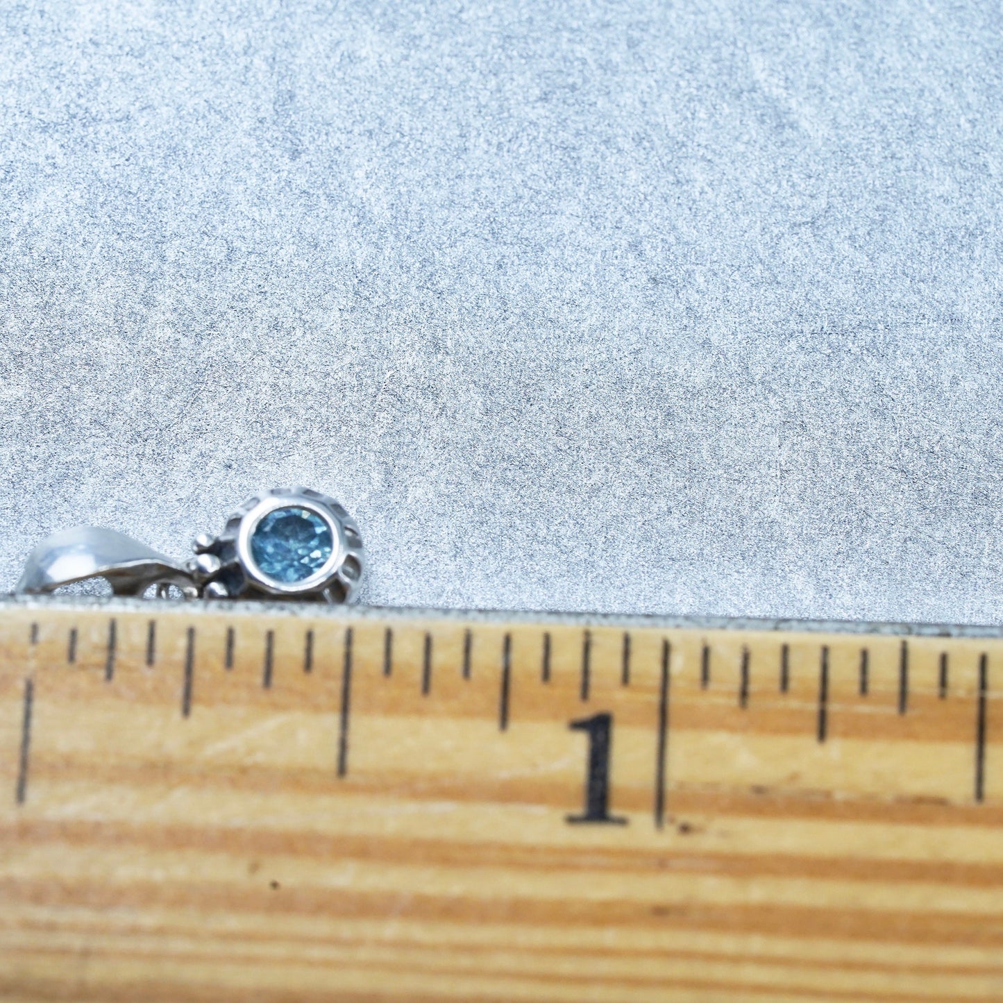 antique sterling 925 silver pendant with blue topaz