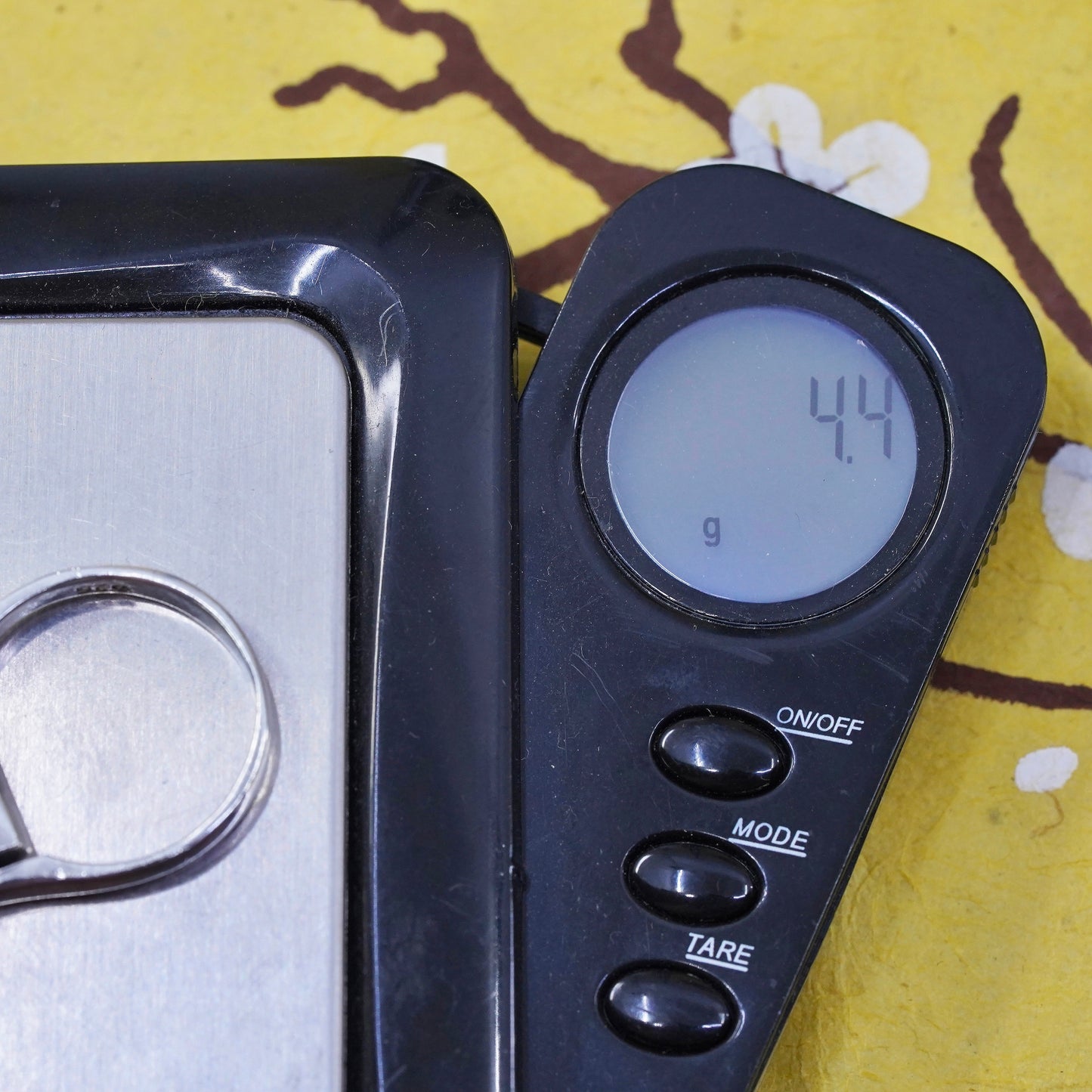 Size 7.5, Sterling silver double sided ring, 925 band with onyx mother of pearl