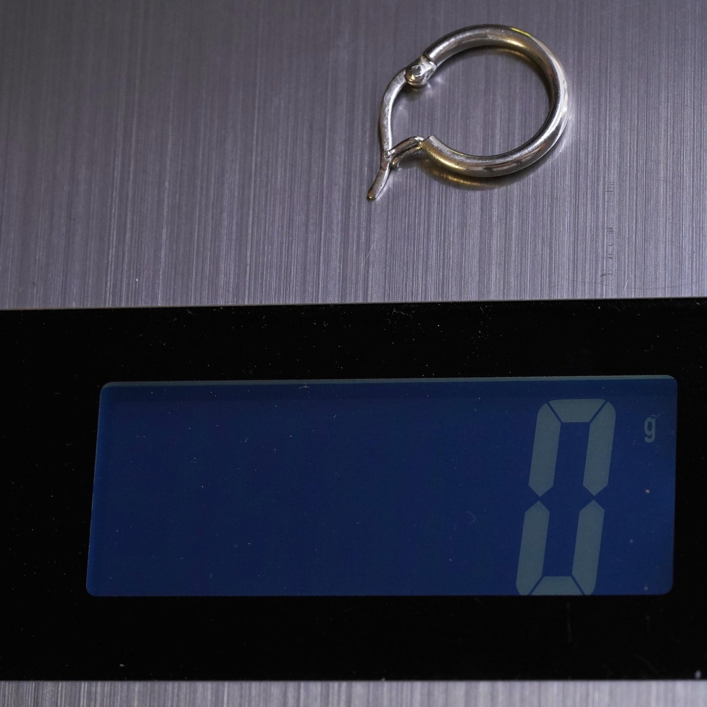 0.5", Vintage sterling silver loop single earring, fashion minimalist primitive hoop