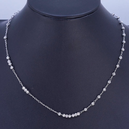 12+3" Italian sterling 925 silver circle, choker collar necklace textured beads