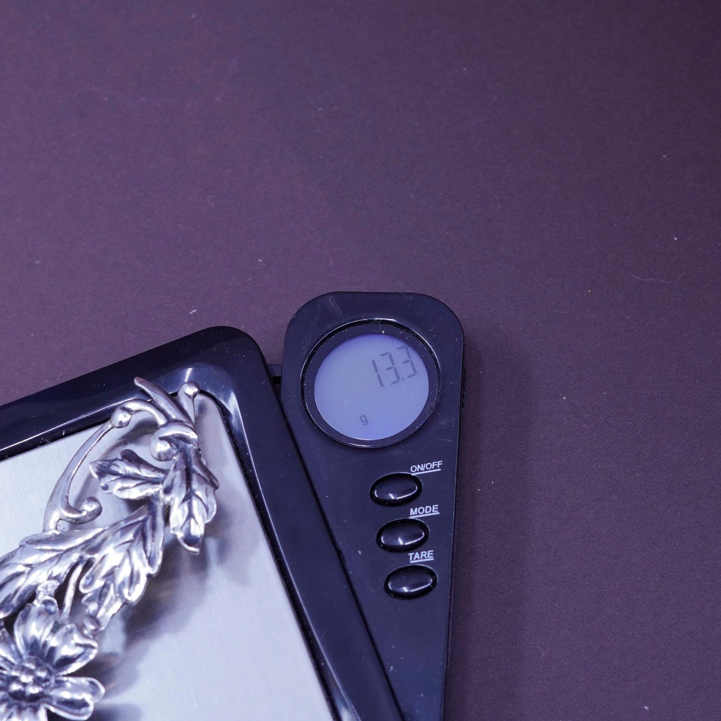 Vintage handmade sterling 925 silver flower brooch