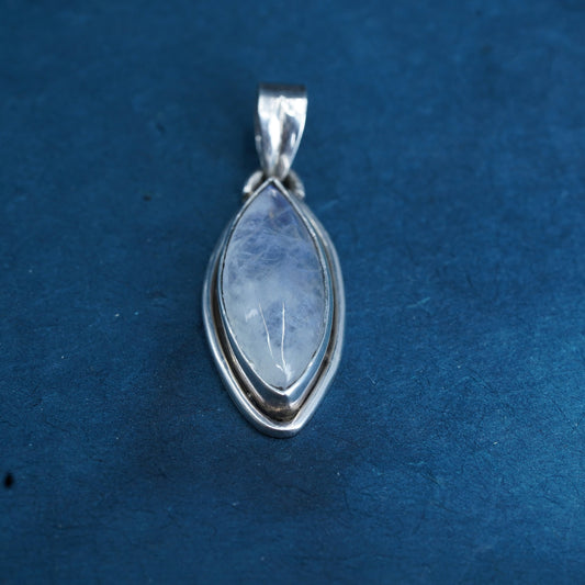 Vintage Sterling 925 silver handmade pendant with moonstone