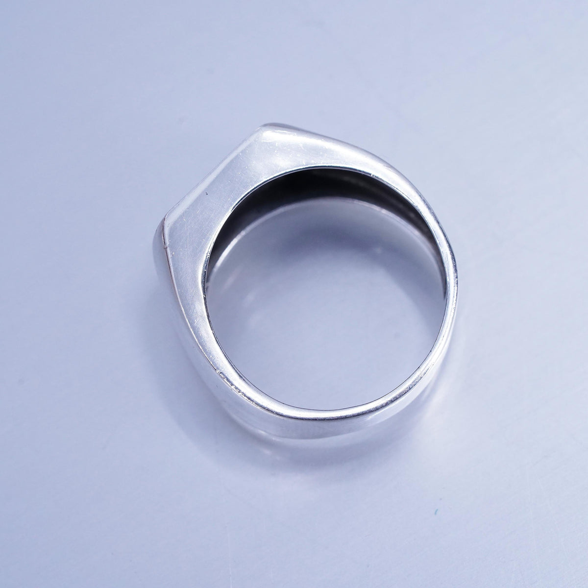 Size 13.5, vintage statement Sterling 925 silver handmade ring, band moon sun