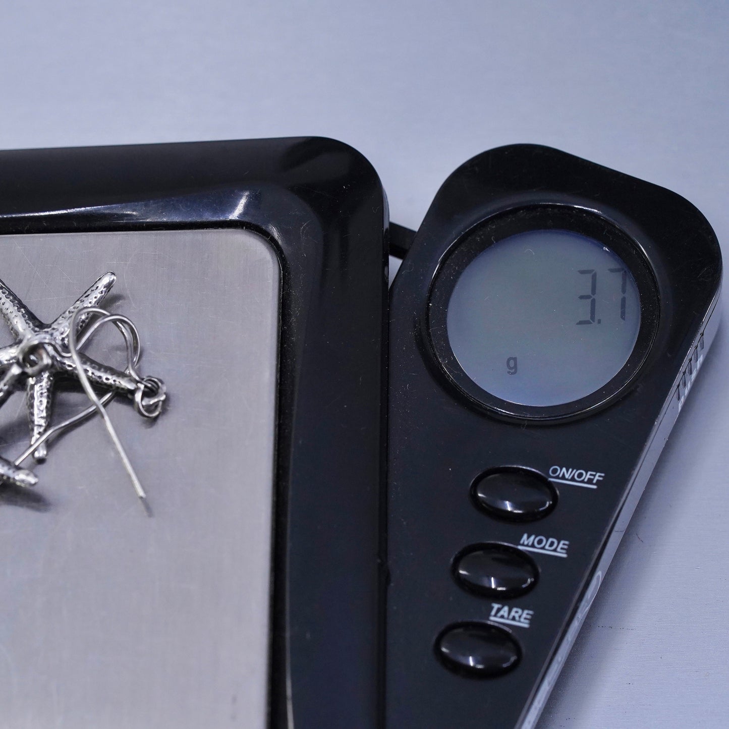 Vintage sterling 925 silver handmade earrings with star starfish dangles