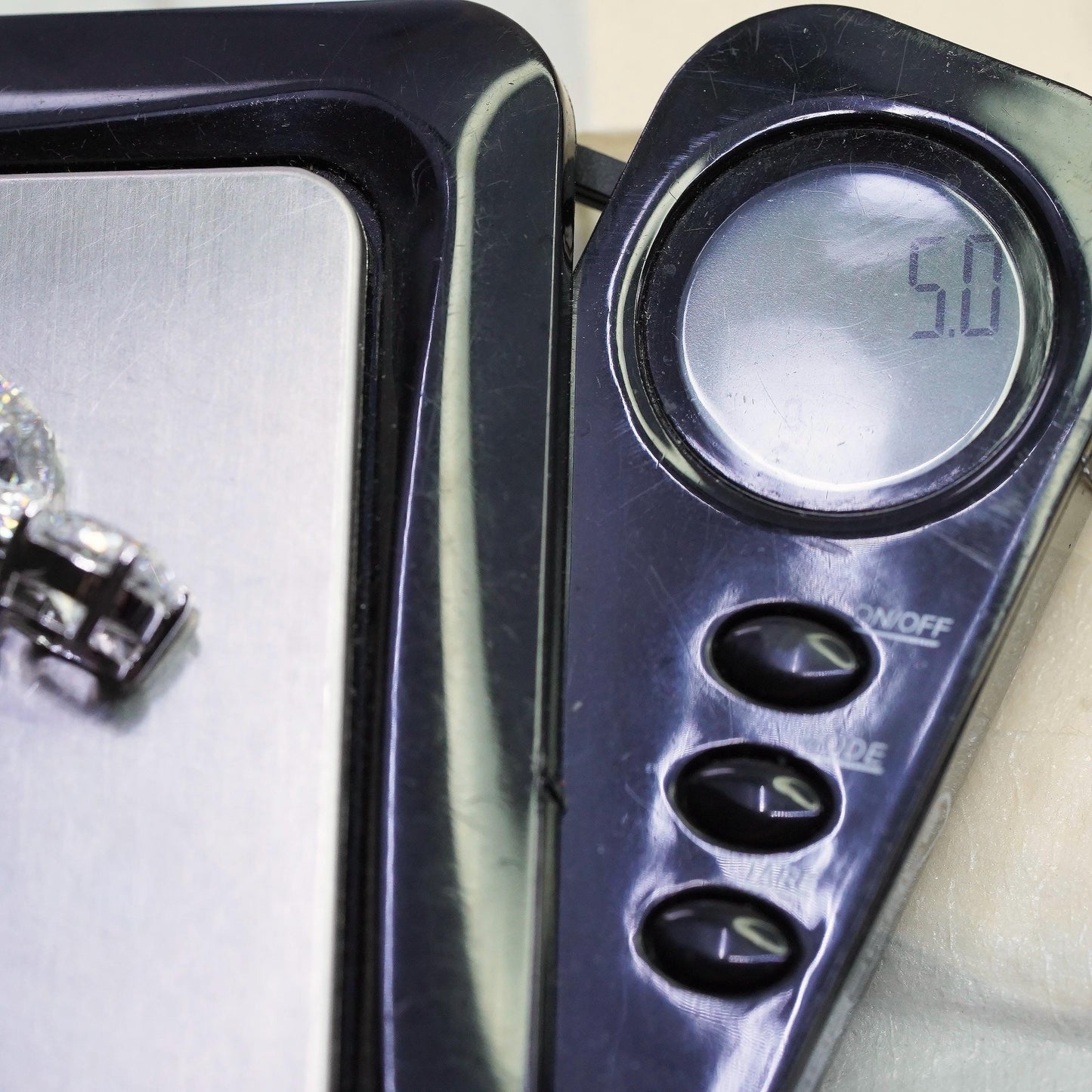 Vintage sterling silver handmade earrings, 925 hoops with round cz