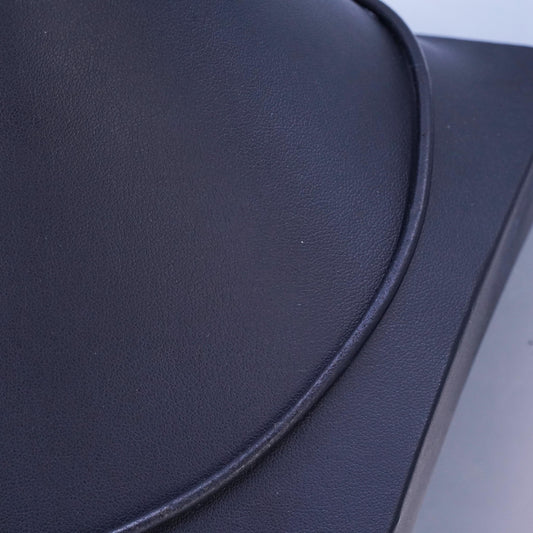 18” 3mm, Vintage Sterling 925 Silver Clasp with black Leather Necklace