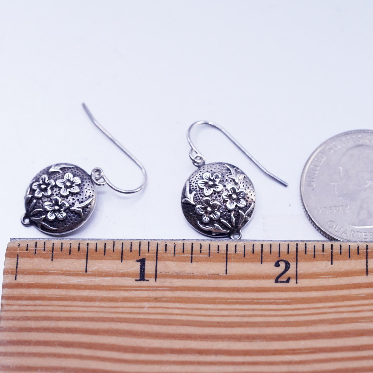 MFA Sterling Silver Floral Dangle Earrings, Museum of Fine Arts Flower Drops