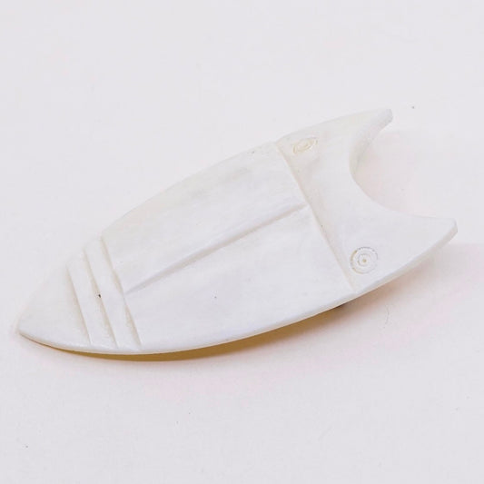 Vintage Handmade brooch, carved bone face