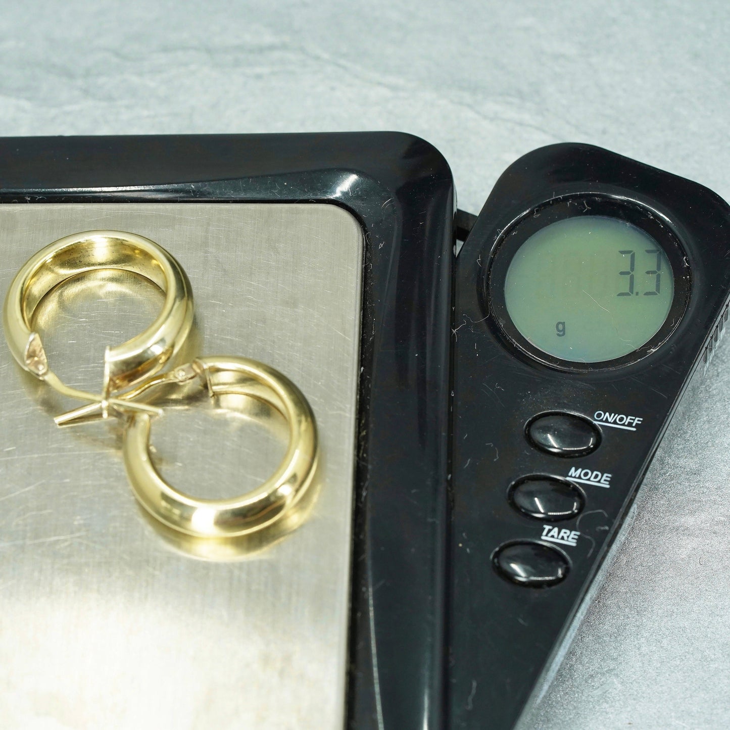 0.75”, Dyadema vermeil gold over Sterling silver earrings, 925 huggie hoops
