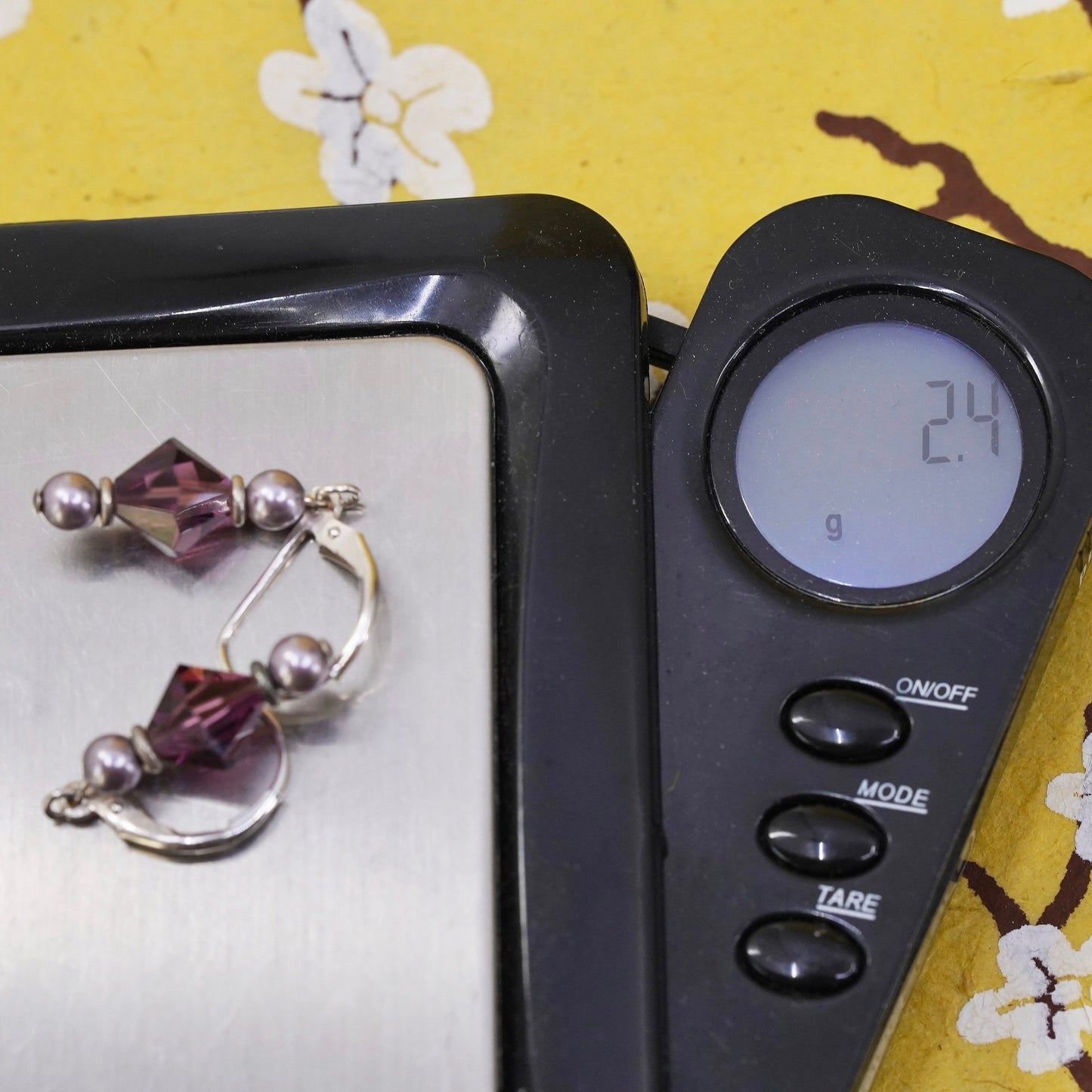 Vintage Sterling 925 silver handmade earrings with amethyst