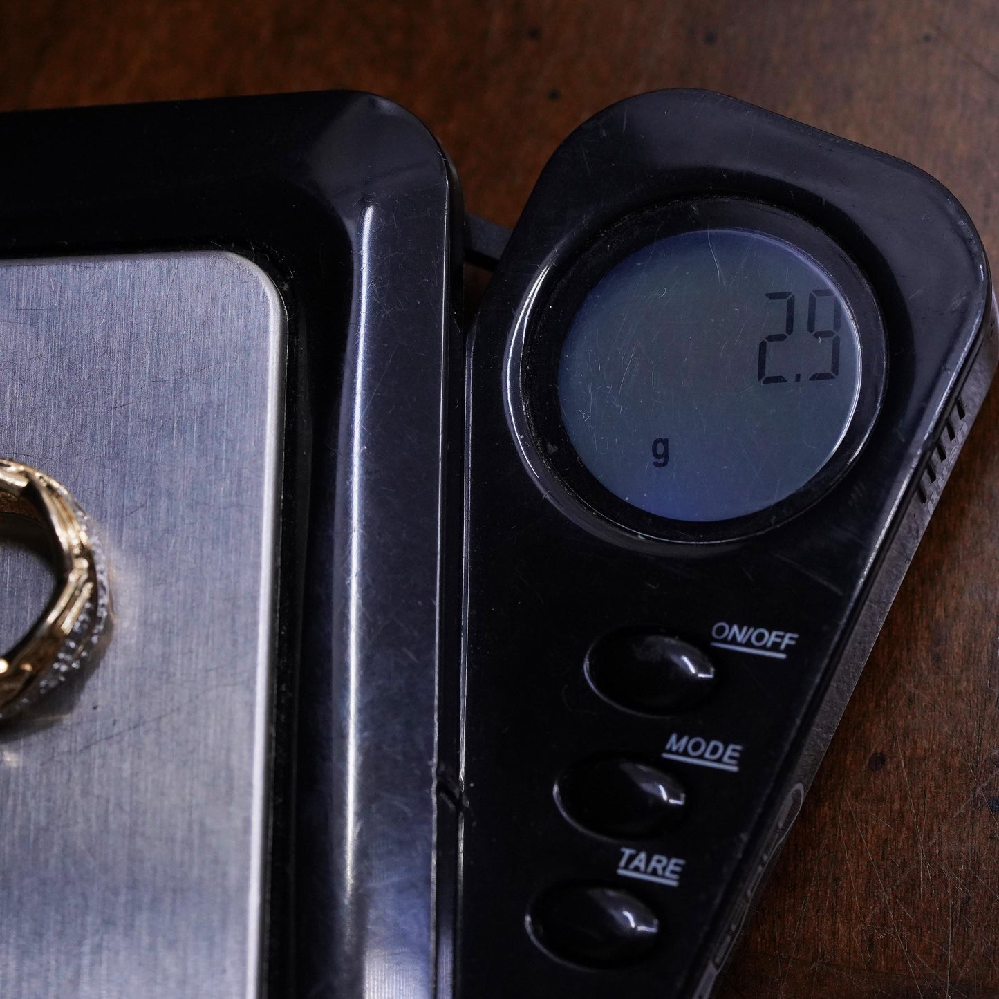 0.5", Vintage vermeil gold over sterling silver single earring, hoop diamond