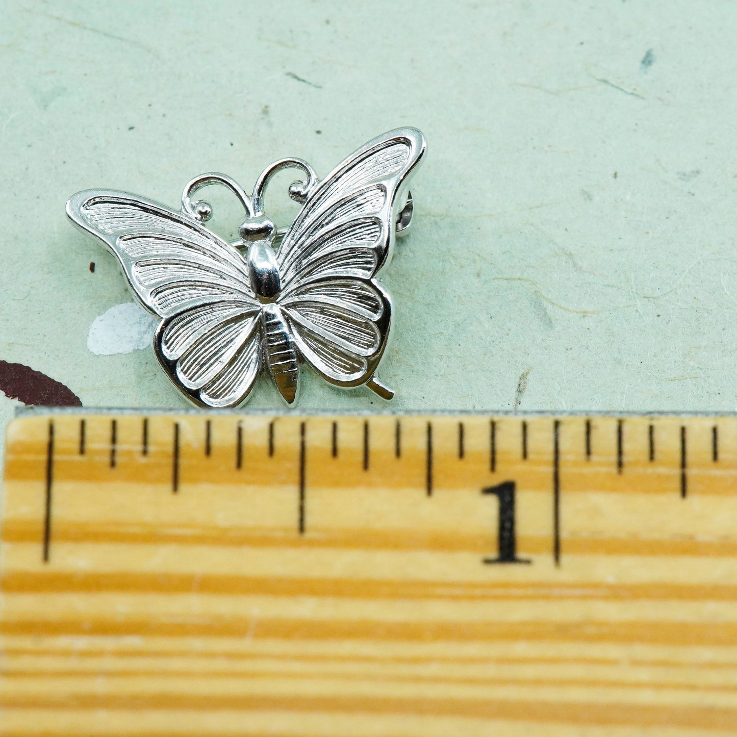 vintage Beau Sterling silver handmade brooch, 925 silver butterfly pin
