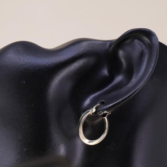 0.75", vermeil yellow gold over sterling silver single earring, primitive hoop