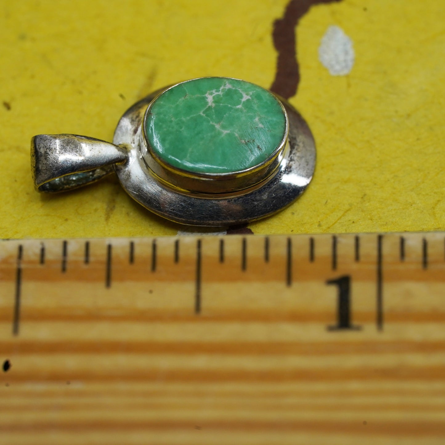 Estate Jewelry Marked Cid (clyde Duneier) sterling 925 Silver turquoise Pendant