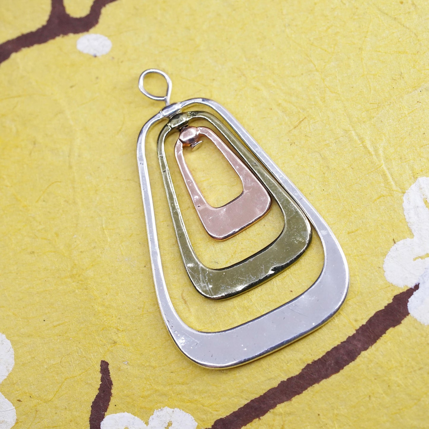 Vintage triple tone Sterling Silver 925 Handmade Pendant