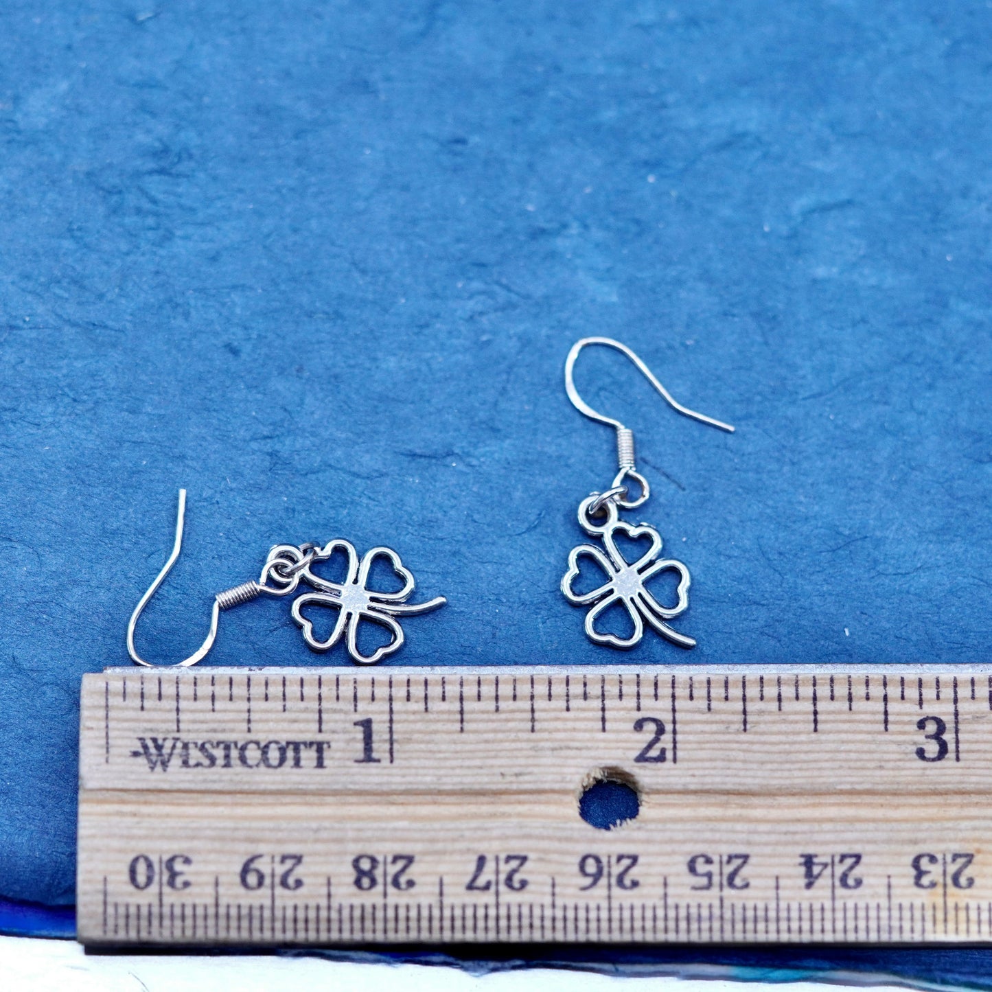 Vintage Sterling silver handmade earrings, Irish 925 lucky clover