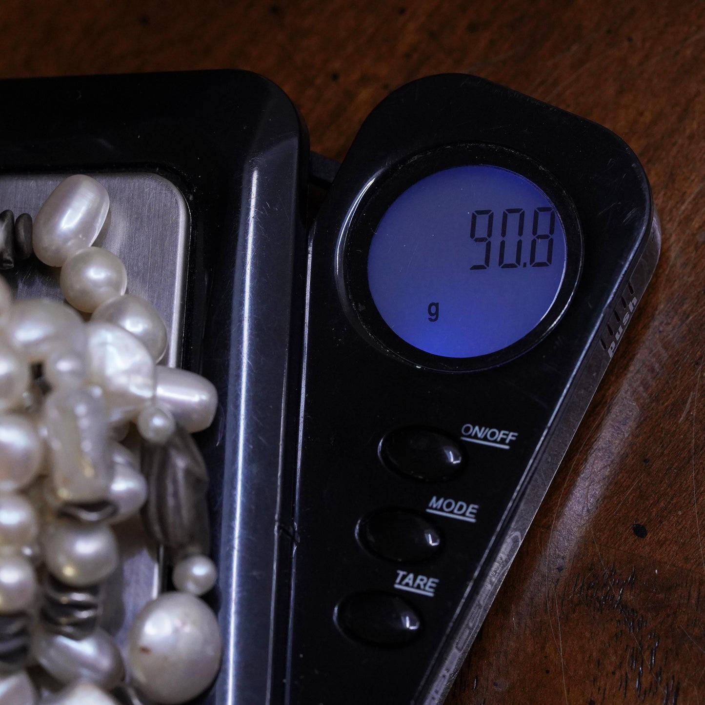 15+1", vintage Sterling 925 silver multi strands cluster pearl chain necklace