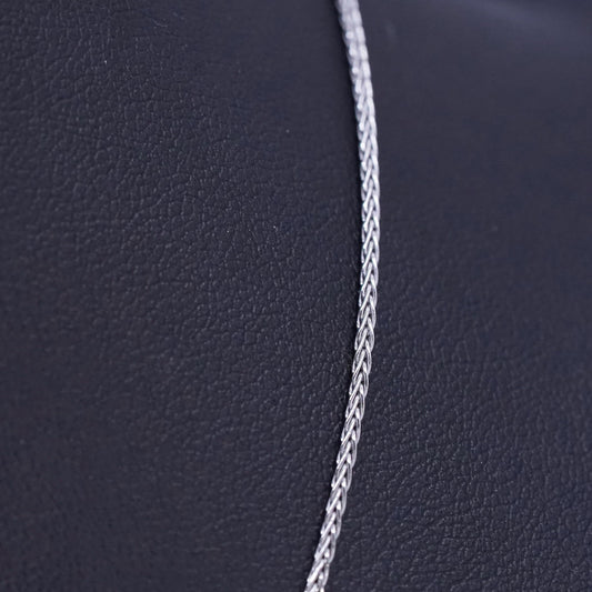16+2", 2mm, vintage Dyadema Sterling silver handmade necklace, 925 wheat chain