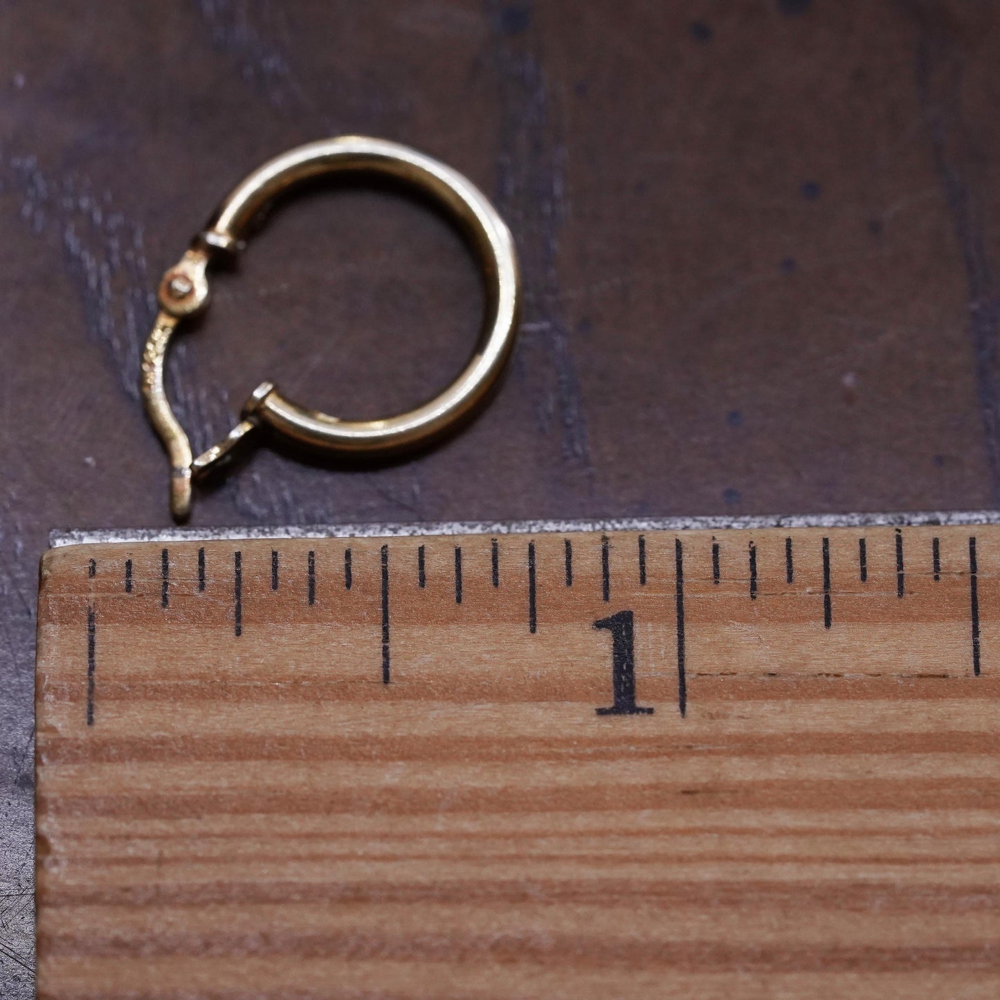 0.5", Vintage vermeil gold sterling silver loop single earring, fashion hoop