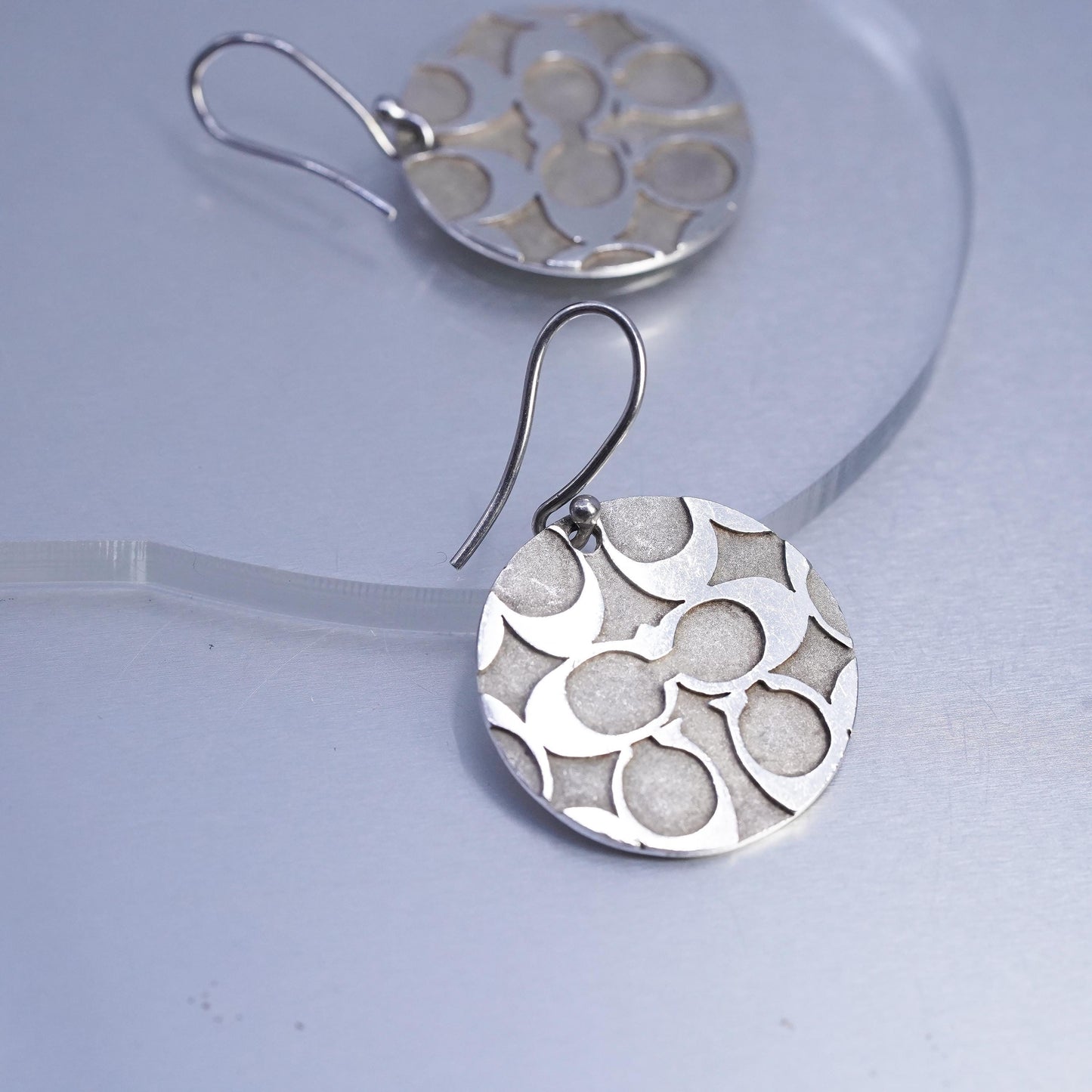 Coach VTG Signature C Charms Earrings Precious Metal Sterling Silver 925 Y2K