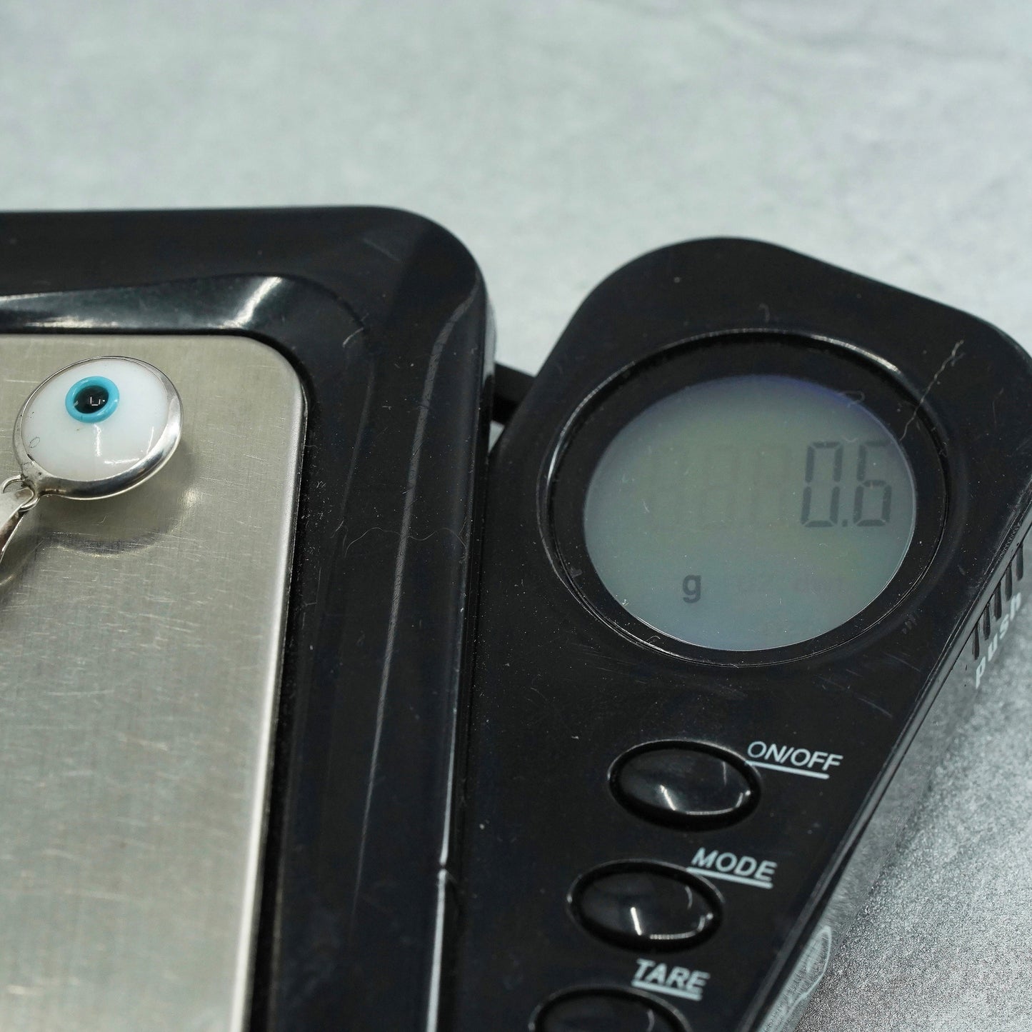 Vintage sterling 925 silver pendant with blue evil eye