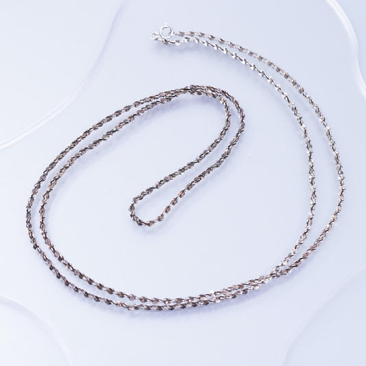 30” 2mm, vintage Sterling 925 silver bold twisted s link chain necklace