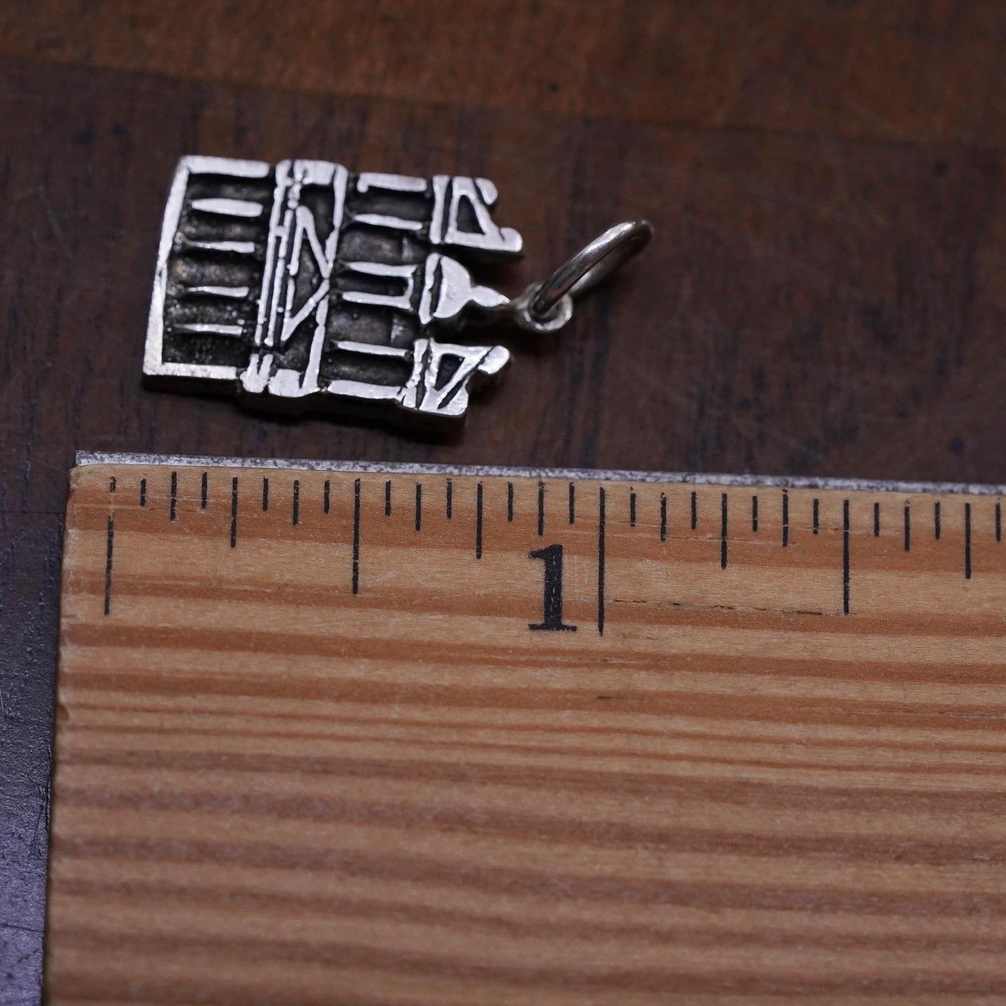 Vintage Sterling silver handmade pendant, 925 silver church building charm