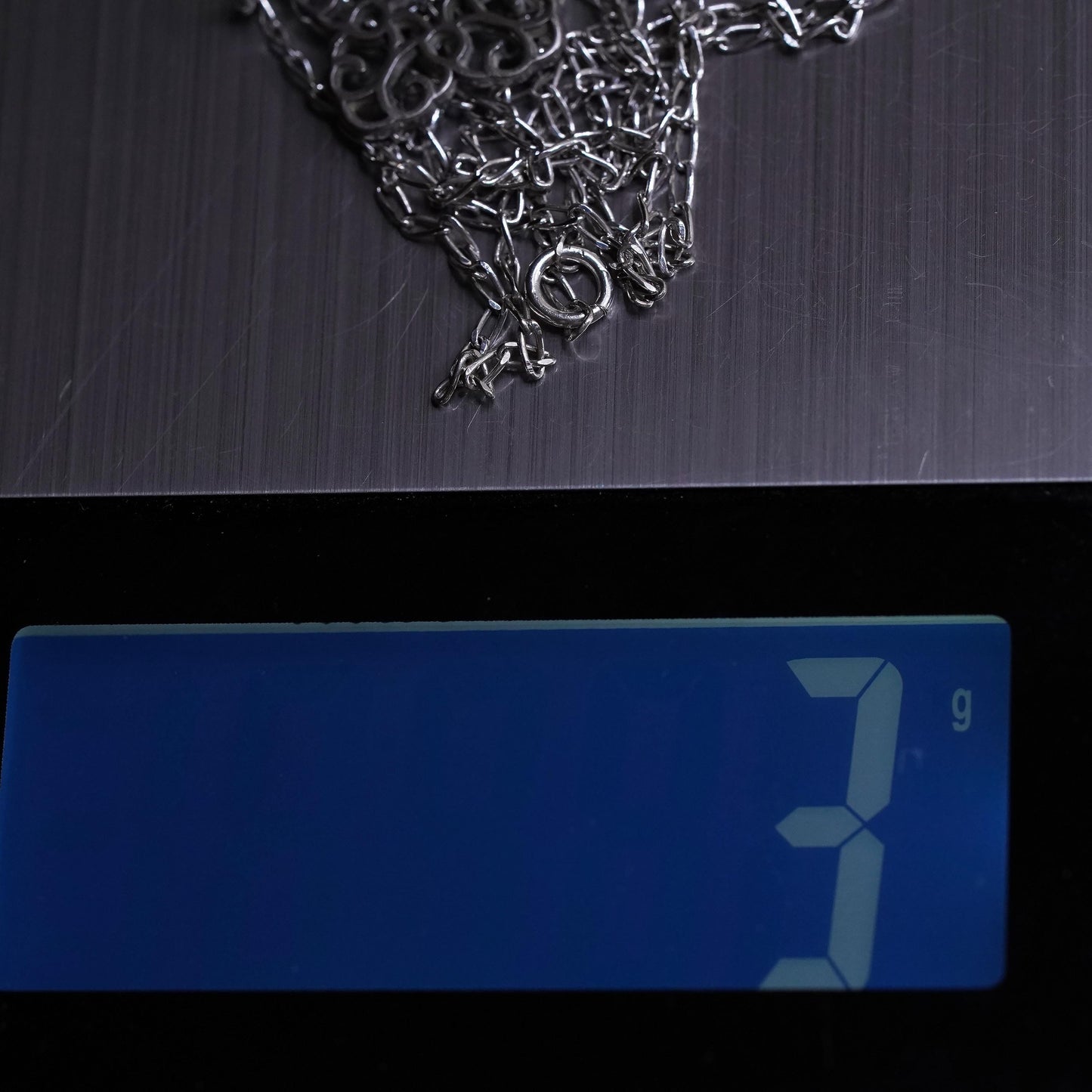 18+2", vintage sterling 925 Silver curb chain necklace w/ filigree star pendant