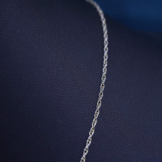 18" 1.6mm, vintage Stauer Sterling silver necklace, 925 Singapore rope chain