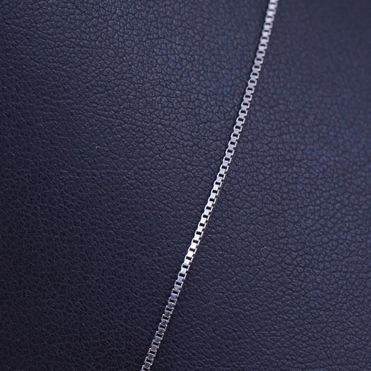 17+1" 1mm, vintage Italian 925 silver box chain necklace