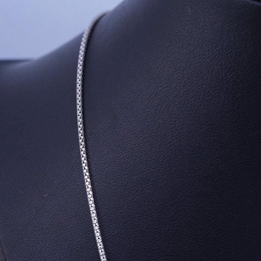 18” 1mm, vintage Italy Sterling 925 silver popcorn chain necklace