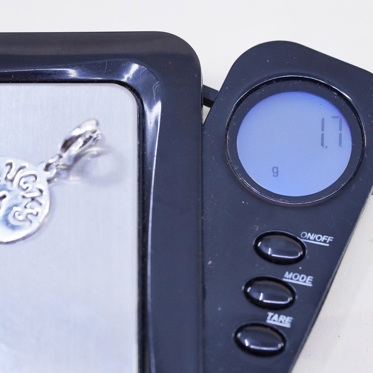 Vintage sterling silver 925 charm pendant, lucky wishbone openwork cutout charm