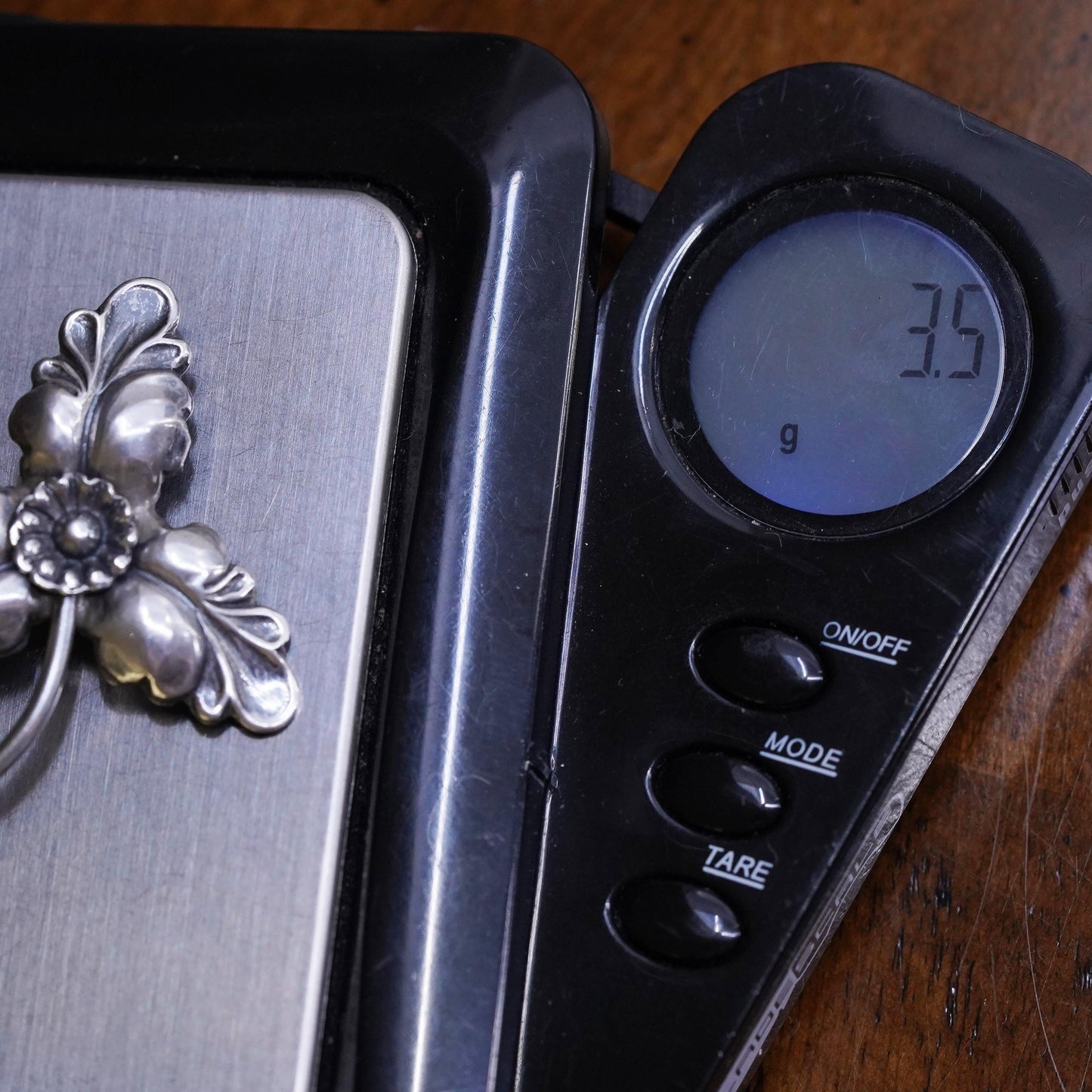 Vintage Mid Century HS Denmark Sterling Hermann Siersbol Silver 925 Leaf Brooch