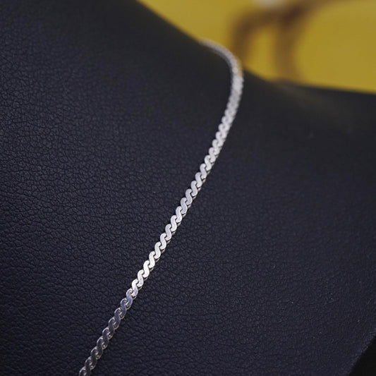 18" 1.6mm, vintage Italian Sterling silver necklace, 925 s link chain