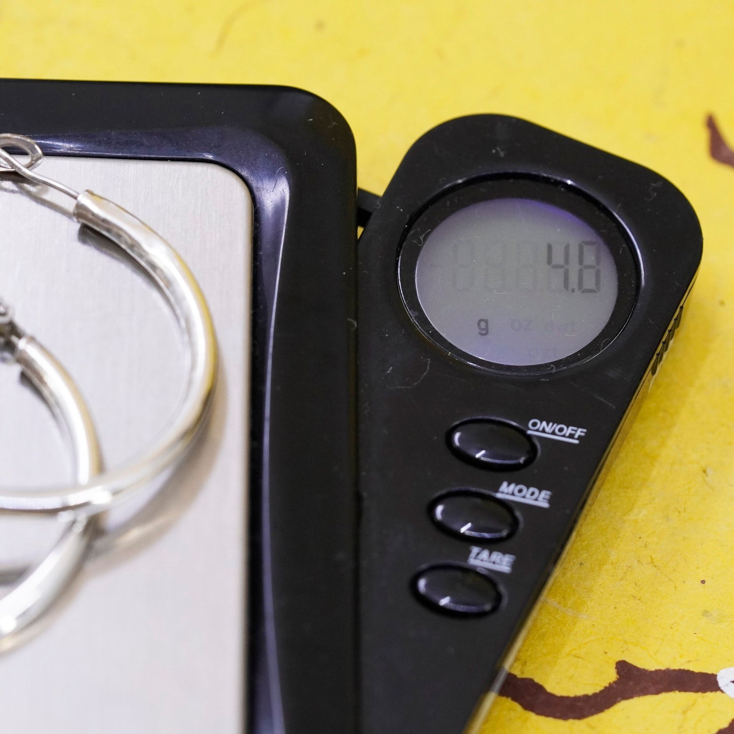 1.5”, (Dented) Sterling silver handmade hoop earrings, 925 huggie