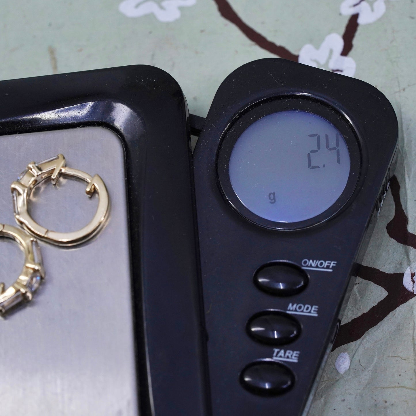 0.5”, Vintage vermeil gold over sterling silver earrings, 925 hoops, huggie cz