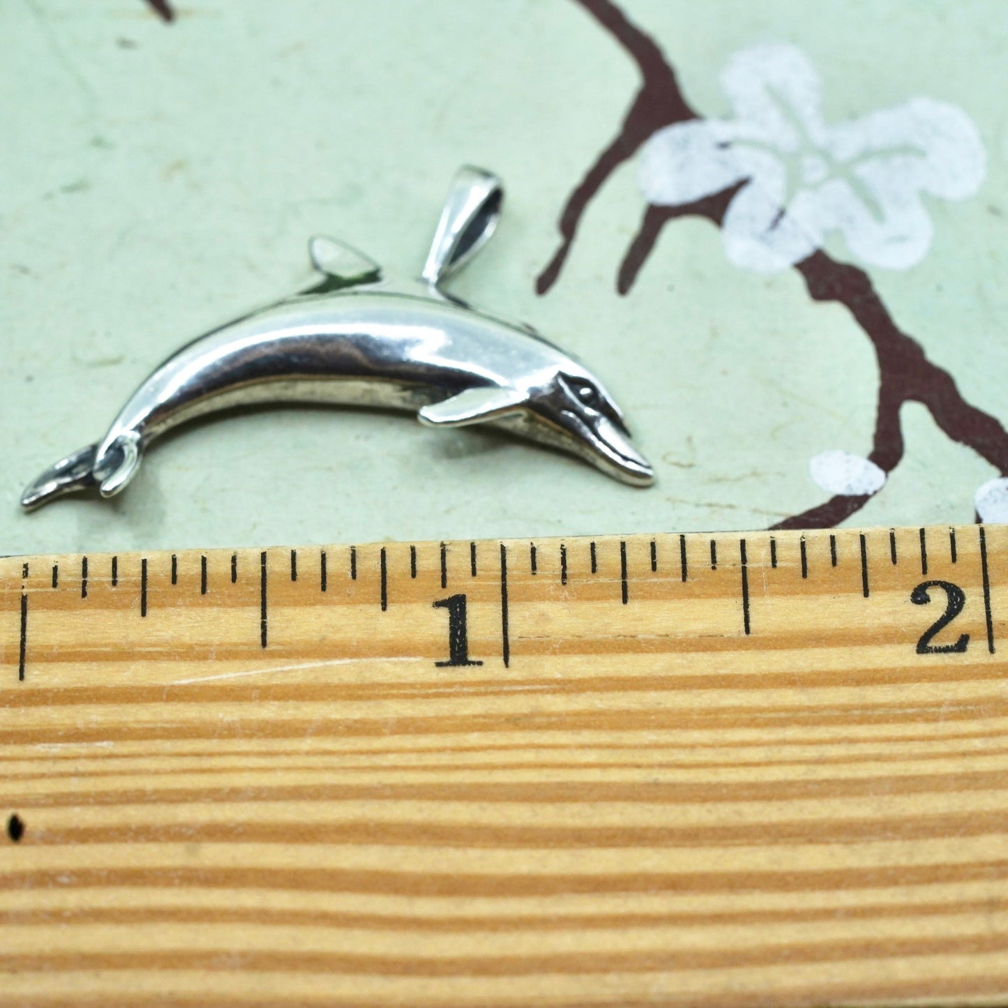 Vintage Kabana sterling silver handmade pendant, 925 Dolphins