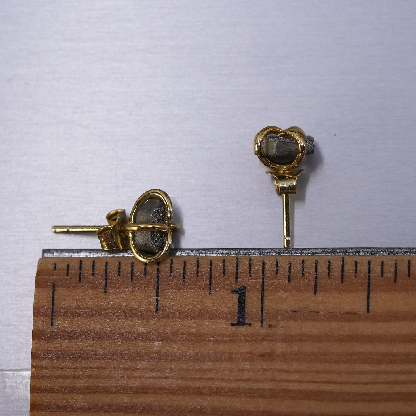Vermeil gold over Sterling silver natural druzy agate studs, earrings