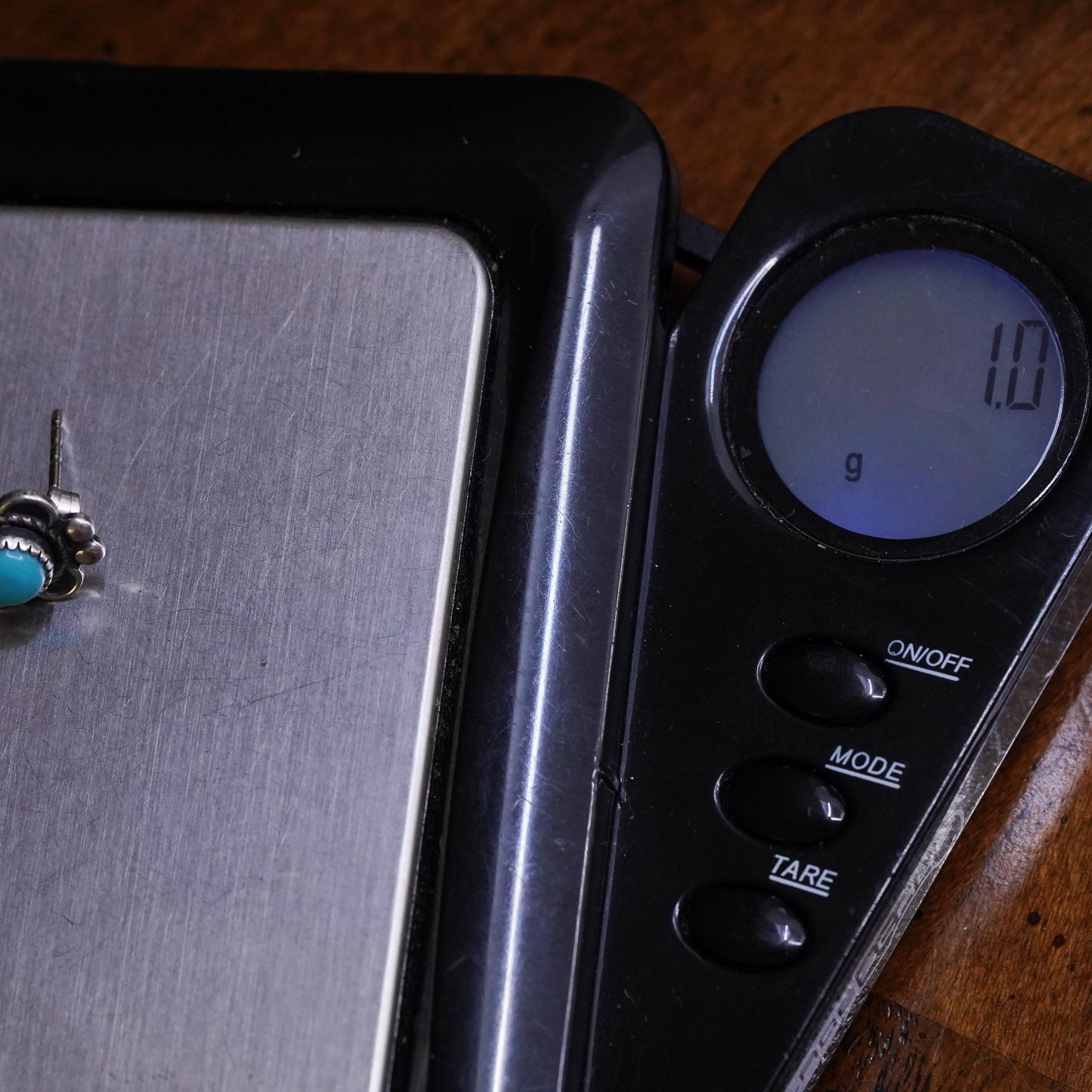 Vintage southwestern Sterling 925 silver stud with turquoise, single earring