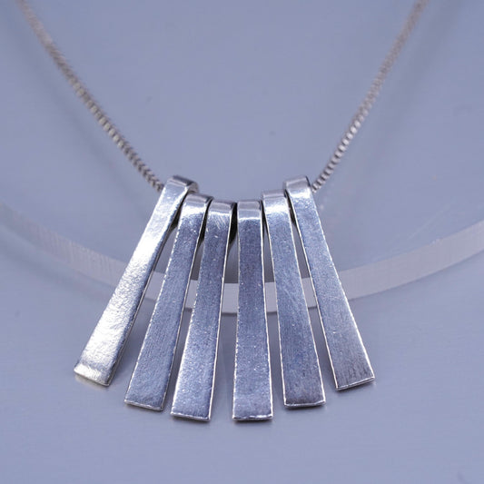 18”, Vintage Sterling 925 silver box chain necklace with name pendants