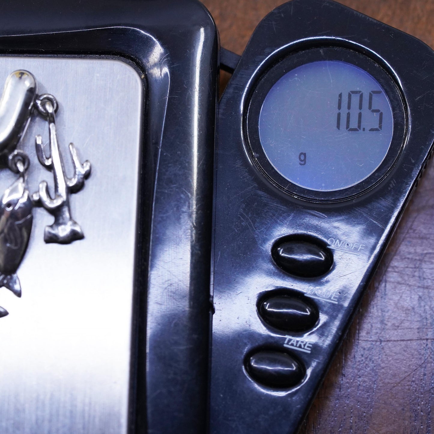 VTG Mexican sterling 925 silver handmade brooch cactus palm tree fish charms