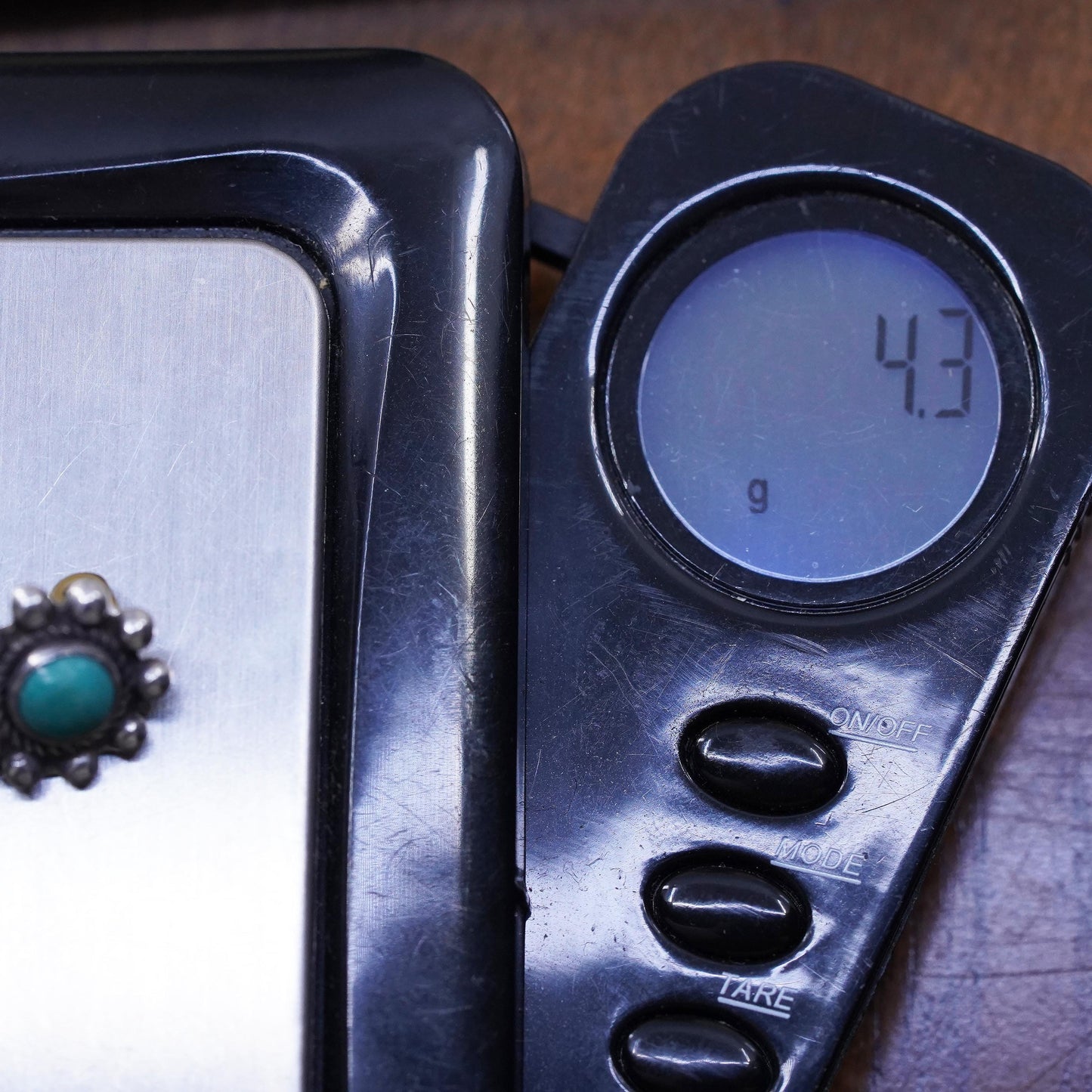 Vintage Native American southwestern sterling 925 silver brooch with turquoise