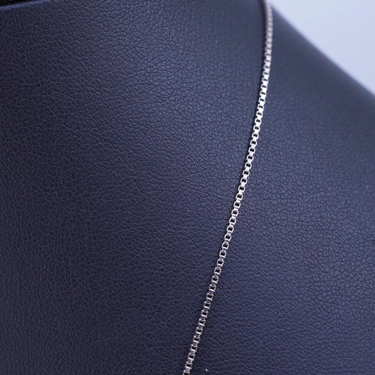 24", Vintage Italian sterling silver box chain, made in Italy silver necklace