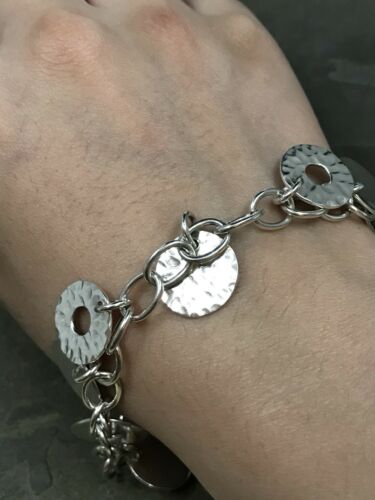 7”, Vintage Simply Living Silver Handmade Bracelet, 925 Silver Bold chain