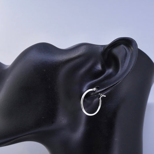 0.75”, vintage Sterling silver handmade earrings, 925 hoops